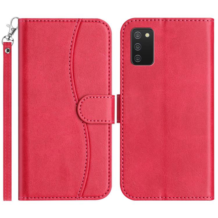Custodia per telefono in pelle a doppia piega a forma di S, For Samsung Galaxy A52 4G / 5G, For Samsung Galaxy A32 5G, For Samsung Galaxy A02s 164mm, For Samsung Galaxy A02s EU