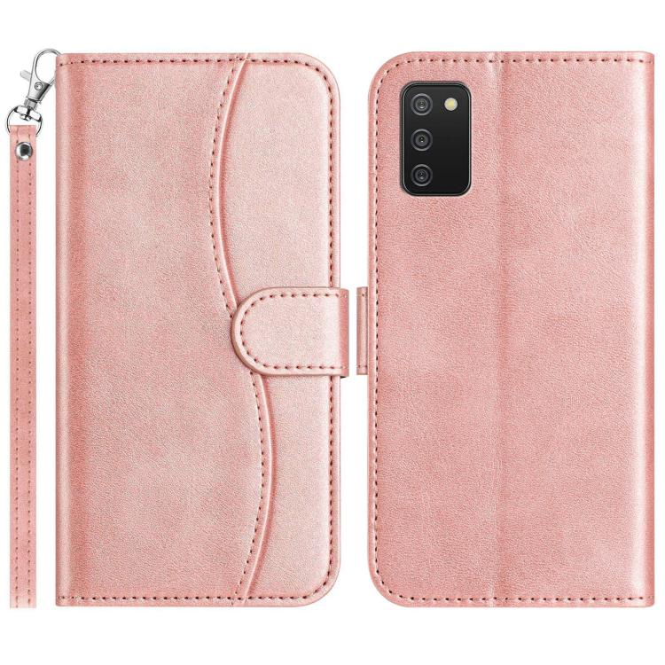 Custodia per telefono in pelle a doppia piega a forma di S, For Samsung Galaxy A52 4G / 5G, For Samsung Galaxy A32 5G, For Samsung Galaxy A02s 164mm, For Samsung Galaxy A02s EU