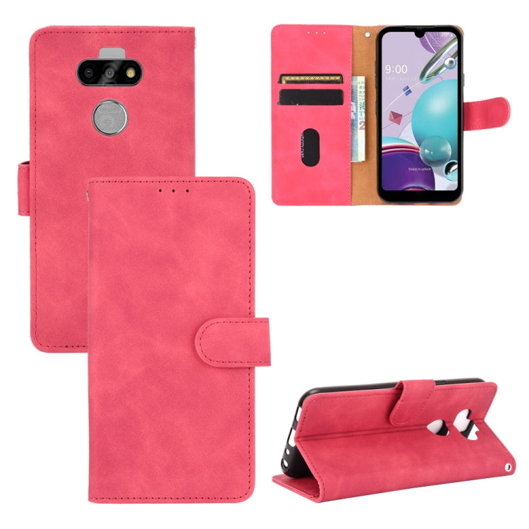 Tinta unita Skin Feel Fibbia magnetica Flip orizzontale Custodia in pelle PU con struttura in vitello con supporto e slot per schede e portafoglio, For LG G8s ThinQ, For LG Harmony 4, For LG K31 / Aristo 5, For LG K40S