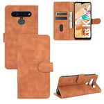 Tinta unita Skin Feel Fibbia magnetica Flip orizzontale Custodia in pelle PU con struttura in vitello con supporto e slot per schede e portafoglio, For LG K41S / K51S, For LG K50S, For LG K51 / Q51, For LG K61 / Q61, For LG Velvet