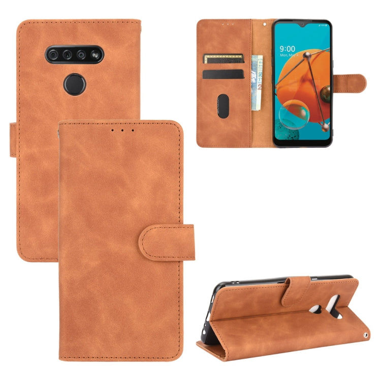 Tinta unita Skin Feel Fibbia magnetica Flip orizzontale Custodia in pelle PU con struttura in vitello con supporto e slot per schede e portafoglio, For LG K41S / K51S, For LG K50S, For LG K51 / Q51, For LG K61 / Q61, For LG Velvet