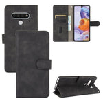 Tinta unita Skin Feel Fibbia magnetica Flip orizzontale Custodia in pelle PU con struttura in vitello con supporto e slot per schede e portafoglio, For LG Q70, For LG Style 3, For LG Stylo 6, For LG V60 ThinQ 5G