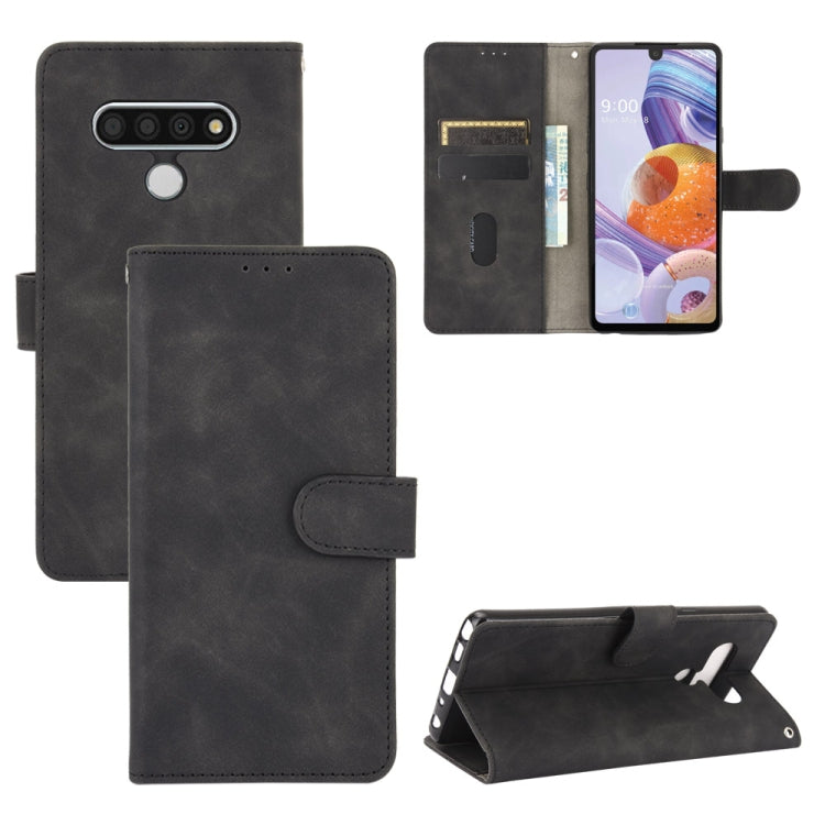 Tinta unita Skin Feel Fibbia magnetica Flip orizzontale Custodia in pelle PU con struttura in vitello con supporto e slot per schede e portafoglio, For LG Q70, For LG Style 3, For LG Stylo 6, For LG V60 ThinQ 5G