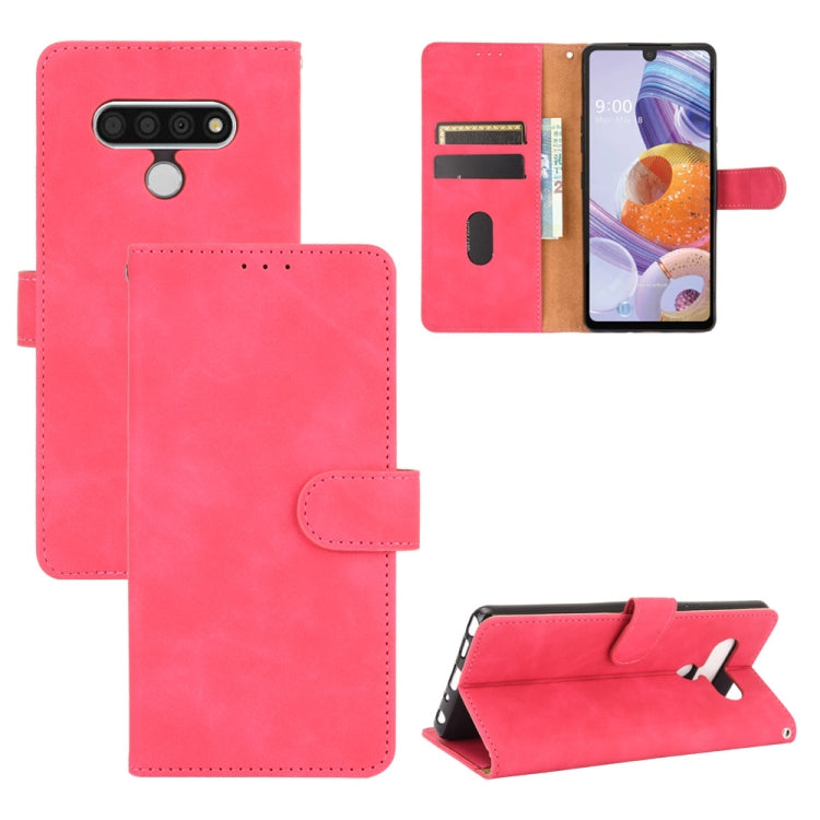 Tinta unita Skin Feel Fibbia magnetica Flip orizzontale Custodia in pelle PU con struttura in vitello con supporto e slot per schede e portafoglio, For LG Q70, For LG Style 3, For LG Stylo 6, For LG V60 ThinQ 5G