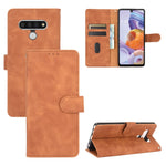 Tinta unita Skin Feel Fibbia magnetica Flip orizzontale Custodia in pelle PU con struttura in vitello con supporto e slot per schede e portafoglio, For LG Q70, For LG Style 3, For LG Stylo 6, For LG V60 ThinQ 5G