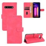 Tinta unita Skin Feel Fibbia magnetica Flip orizzontale Custodia in pelle PU con struttura in vitello con supporto e slot per schede e portafoglio, For LG Q70, For LG Style 3, For LG Stylo 6, For LG V60 ThinQ 5G