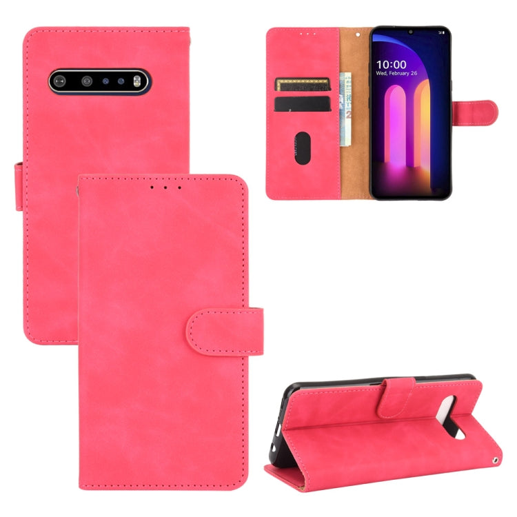 Tinta unita Skin Feel Fibbia magnetica Flip orizzontale Custodia in pelle PU con struttura in vitello con supporto e slot per schede e portafoglio, For LG Q70, For LG Style 3, For LG Stylo 6, For LG V60 ThinQ 5G