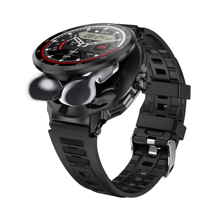 D11 Smartwatch 2 in 1 con auricolari Bluetooth da 1,46 pollici, supporto per chiamate Bluetooth, NFC e monitoraggio della frequenza cardiaca., D11 (Black), D11 (Green)