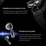 D11 Smartwatch 2 in 1 con auricolari Bluetooth da 1,46 pollici, supporto per chiamate Bluetooth, NFC e monitoraggio della frequenza cardiaca., D11 (Black), D11 (Green)
