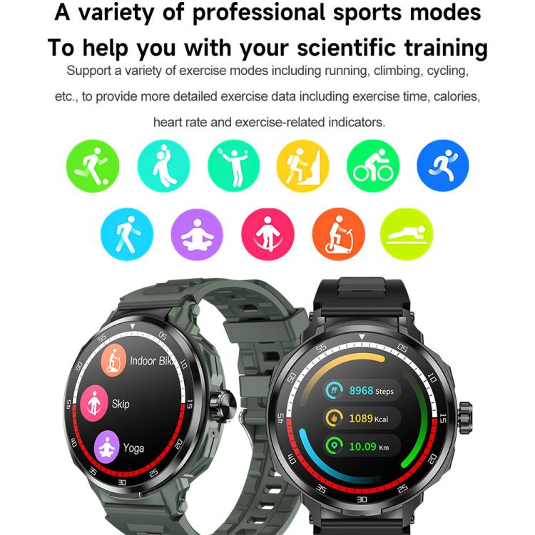 D11 Smartwatch 2 in 1 con auricolari Bluetooth da 1,46 pollici, supporto per chiamate Bluetooth, NFC e monitoraggio della frequenza cardiaca., D11 (Black), D11 (Green)