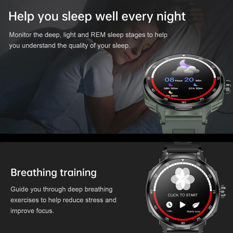 D11 Smartwatch 2 in 1 con auricolari Bluetooth da 1,46 pollici, supporto per chiamate Bluetooth, NFC e monitoraggio della frequenza cardiaca., D11 (Black), D11 (Green)