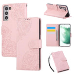 Custodia per telefono in pelle con tre scomparti per carte e motivo a rosa in rilievo., For Samsung Galaxy S23+ 5G, For Samsung Galaxy S23 5G, For Samsung Galaxy S22 Ultra 5G, For Samsung Galaxy S22+ 5G