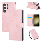 Custodia per telefono in pelle con tre scomparti per carte e motivo a rosa in rilievo., For Samsung Galaxy S24 FE 5G, For Samsung Galaxy S24 Ultra 5G, For Samsung Galaxy S23 FE 5G, For Samsung Galaxy S23 Ultra 5G