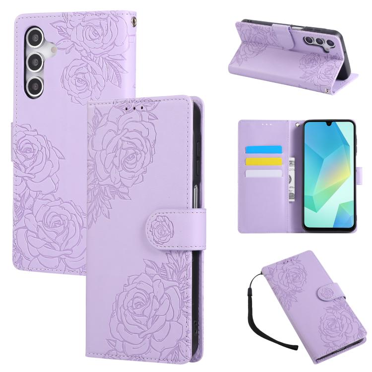 Custodia per telefono in pelle con tre scomparti per carte e motivo a rosa in rilievo., For Samsung Galaxy S25 Edge 5G, For Samsung Galaxy S25 / S24 5G, For Samsung Galaxy S25+ / S24+ 5G, For Samsung Galaxy S25 Ultra 5G