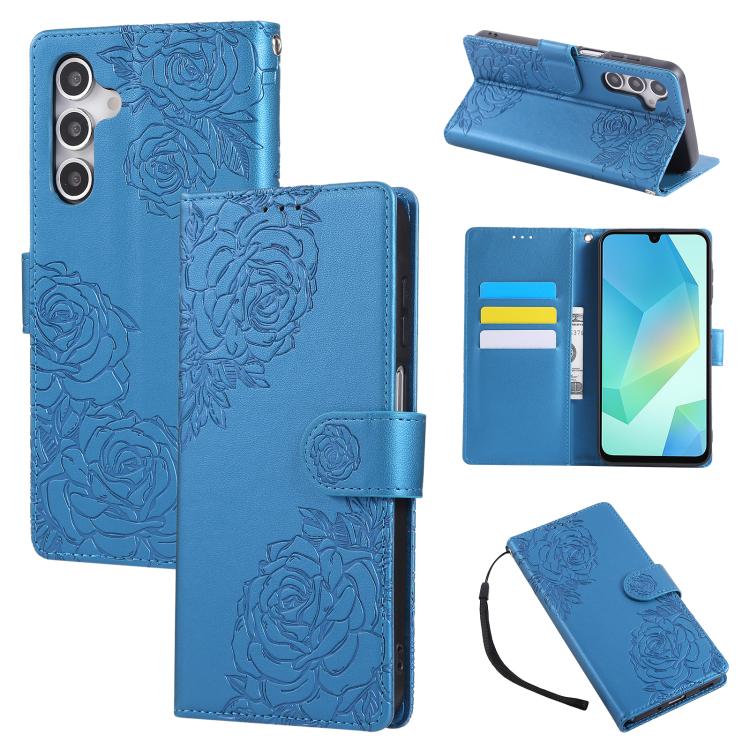 Custodia per telefono in pelle con tre scomparti per carte e motivo a rosa in rilievo., For Samsung Galaxy S25 Edge 5G, For Samsung Galaxy S25 / S24 5G, For Samsung Galaxy S25+ / S24+ 5G, For Samsung Galaxy S25 Ultra 5G