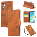 Custodia per telefono in pelle con tre scomparti per carte e motivo a rosa in rilievo., For Samsung Galaxy S24 FE 5G, For Samsung Galaxy S24 Ultra 5G, For Samsung Galaxy S23 FE 5G, For Samsung Galaxy S23 Ultra 5G