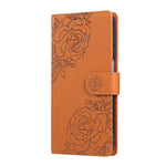 Custodia per telefono in pelle con tre scomparti per carte e motivo a rosa in rilievo., For Samsung Galaxy S24 FE 5G, For Samsung Galaxy S24 Ultra 5G, For Samsung Galaxy S23 FE 5G, For Samsung Galaxy S23 Ultra 5G