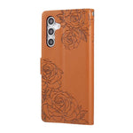 Custodia per telefono in pelle con tre scomparti per carte e motivo a rosa in rilievo., For Samsung Galaxy S24 FE 5G, For Samsung Galaxy S24 Ultra 5G, For Samsung Galaxy S23 FE 5G, For Samsung Galaxy S23 Ultra 5G