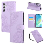 Custodia per telefono in pelle con tre scomparti per carte e motivo a rosa in rilievo., For Samsung Galaxy S24 FE 5G, For Samsung Galaxy S24 Ultra 5G, For Samsung Galaxy S23 FE 5G, For Samsung Galaxy S23 Ultra 5G