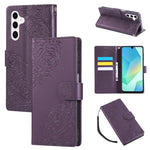 Custodia per telefono in pelle con tre scomparti per carte e motivo a rosa in rilievo., For Samsung Galaxy S26+ 5G, For Samsung Galaxy S26 Ultra 5G, For Samsung Galaxy S26 5G, For Samsung Galaxy S25 FE 5G