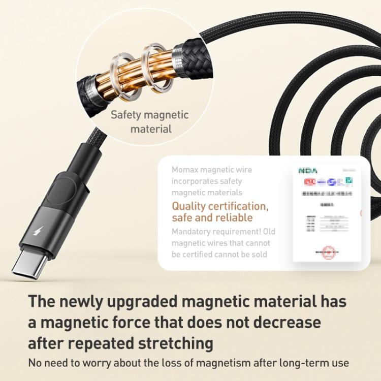 Cavo ricarica magnetico USB-A a USB-C 66W 1 metro