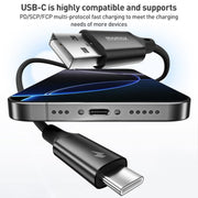 MOMAX DA60 66W USB to USB-C / Type-C Magnetic Braided Fast Charging Cable, 1m