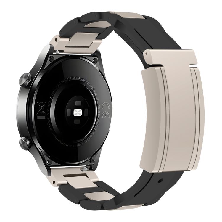 Cinturino per orologio in gomma con fibbia magnetica pieghevole in acciaio inossidabile., 20mm