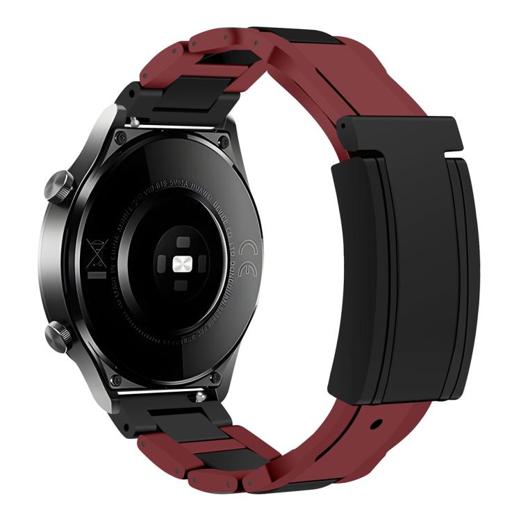 Cinturino per orologio in gomma con fibbia magnetica pieghevole in acciaio inossidabile., 20mm