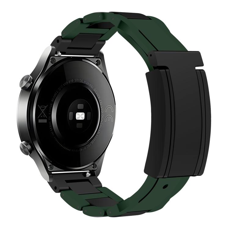 Cinturino per orologio in gomma con fibbia magnetica pieghevole in acciaio inossidabile., 20mm