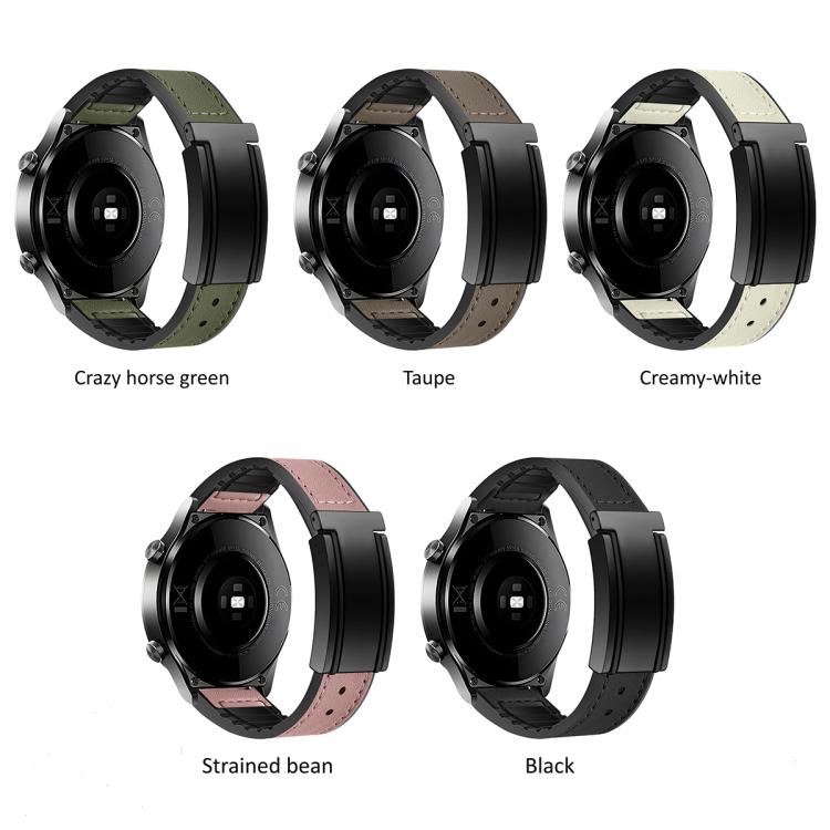 Cinturino per orologio in silicone PU con fibbia magnetica a piega a T., 20mm, 22mm