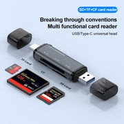 ADS-318 Type-C 5 in 1 Multi-Function Card Reader