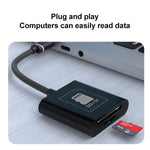 2 in 1 SD + TF Card Slot Reader, Type-C, USB+8 Pin
