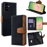 Custodia per telefono in similpelle con cuciture a contrasto e protezione RFID., For Galaxy A56 5G, For Galaxy A26 5G, For Galaxy A36 5G, For Galaxy A16 4G / 5G