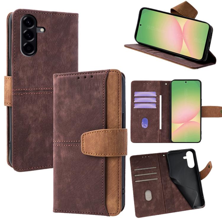 Custodia per telefono in similpelle con cuciture a contrasto e protezione RFID., For Galaxy A56 5G, For Galaxy A26 5G, For Galaxy A36 5G, For Galaxy A16 4G / 5G