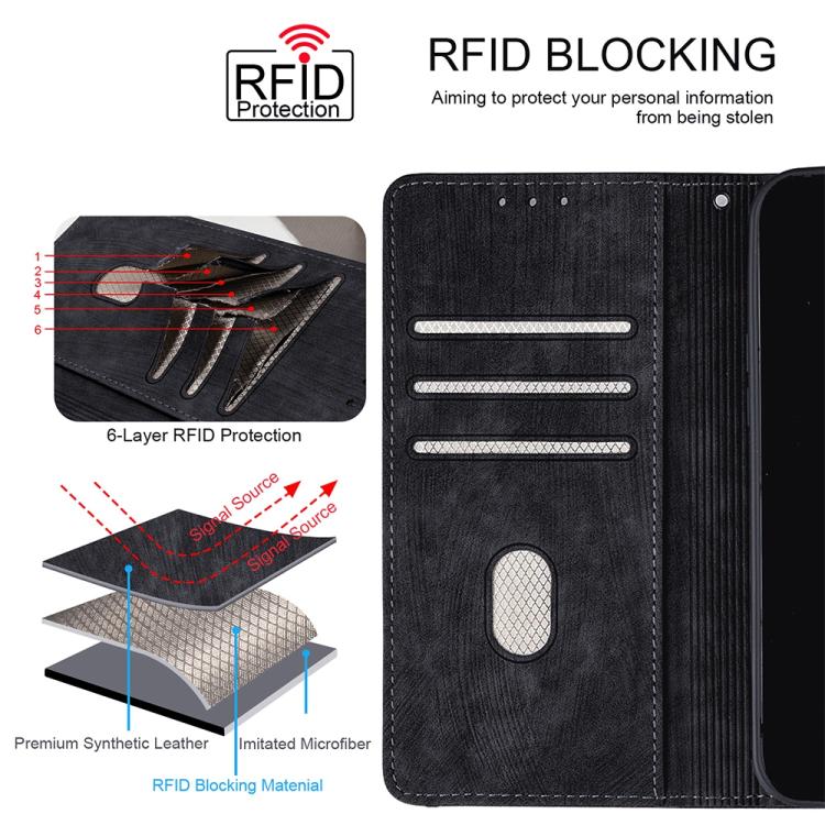 Custodia per telefono in similpelle con cuciture a contrasto e protezione RFID., For Galaxy A05s 4G, For Galaxy A25 5G Global, For Galaxy A24 4G, For Galaxy A04e 4G / M04