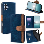 Custodia per telefono in similpelle con cuciture a contrasto e protezione RFID., For Galaxy A05s 4G, For Galaxy A25 5G Global, For Galaxy A24 4G, For Galaxy A04e 4G / M04
