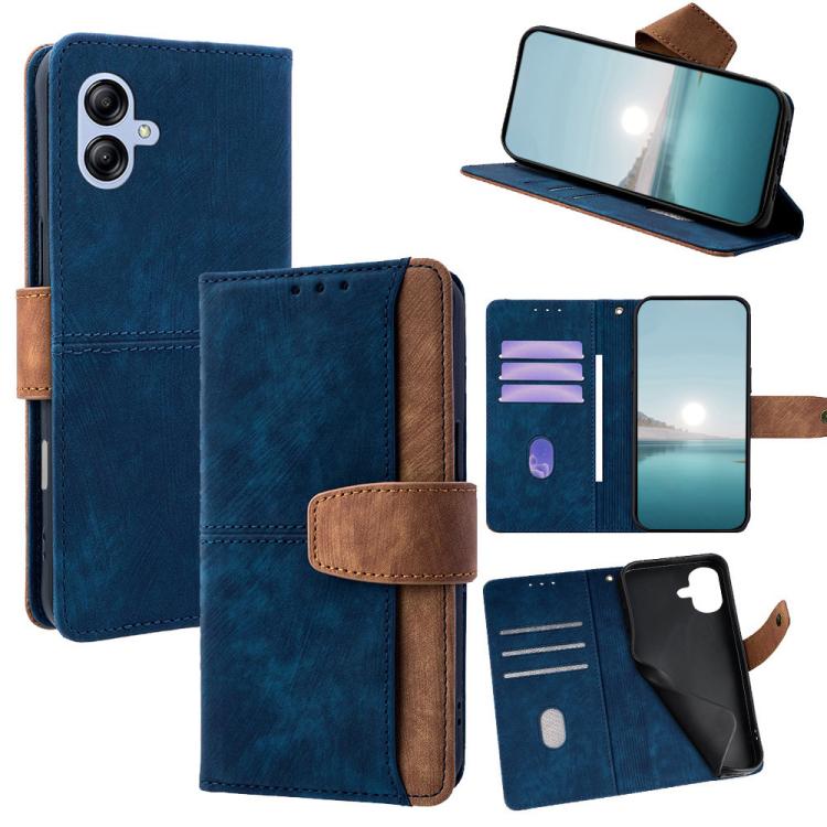 Custodia per telefono in similpelle con cuciture a contrasto e protezione RFID., For Galaxy A05s 4G, For Galaxy A25 5G Global, For Galaxy A24 4G, For Galaxy A04e 4G / M04