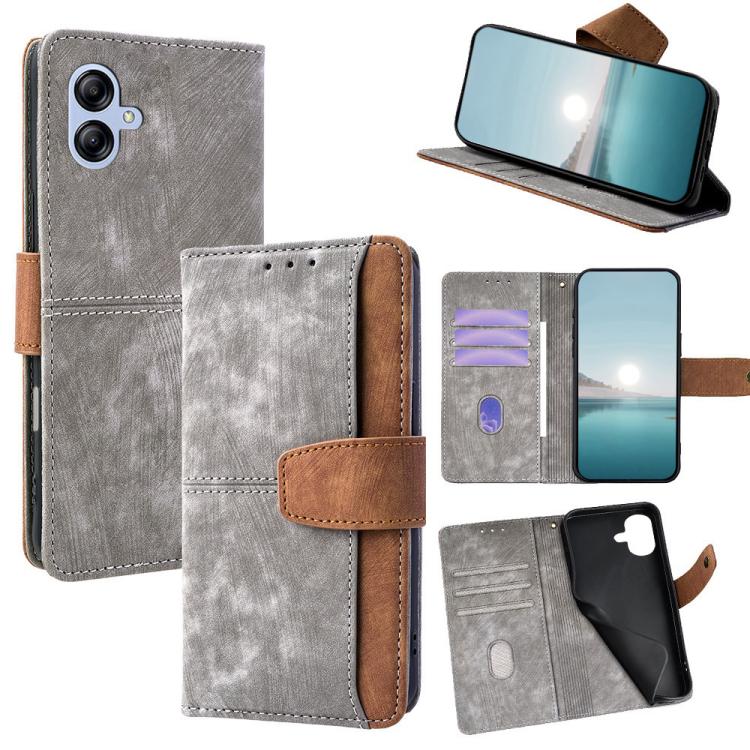 Custodia per telefono in similpelle con cuciture a contrasto e protezione RFID., For Galaxy A05s 4G, For Galaxy A25 5G Global, For Galaxy A24 4G, For Galaxy A04e 4G / M04