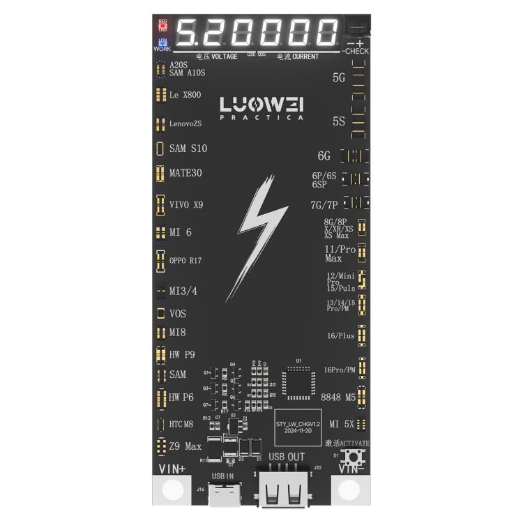 Scheda di attivazione per la ricarica rapida della batteria LUOWEI LW-B03 per iPhone/Android, LW-B03