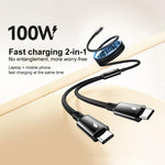 Cavo USB-C magnetico 2 in 1 100W 1,5m per smartphone