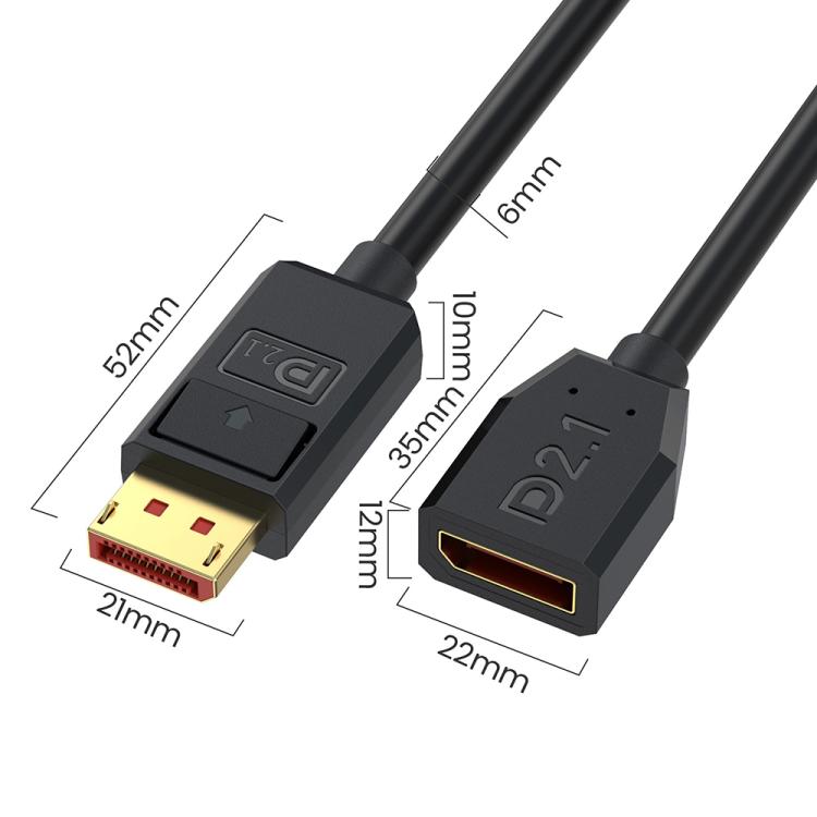52Gbps 16K 30Hz DisplayPort Extension Adapter Cable, Length: 50cm, DP2.1 Male to DP2.1 Female Straight, DP2.1 Male to DP2.1 Female Upper Elbow, DP2.1 Male to DP2.1 Female Down Elbow, DP2.1 Male to DP2.1 Female Left Elbow��������������������������������...