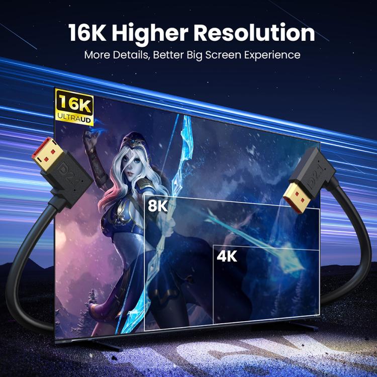 52Gbps 16K 30Hz DisplayPort Extension Adapter Cable, Length: 1.2m, DP2.1 to DP2.1 Straight, DP2.1 to DP2.1 Upper Elbow, DP2.1 to DP2.1 Down Elbow, DP2.1 to DP2.1 Left Elbow, DP2.1 to DP2.1 Right Elbow