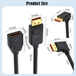 52Gbps 16K 30Hz DisplayPort Extension Adapter Cable, Length: 3m, DP2.1 to DP2.1 Straight, DP2.1 to DP2.1 Upper Elbow, DP2.1 to DP2.1 Down Elbow, DP2.1 to DP2.1 Left Elbow, DP2.1 to DP2.1 Right Elbow