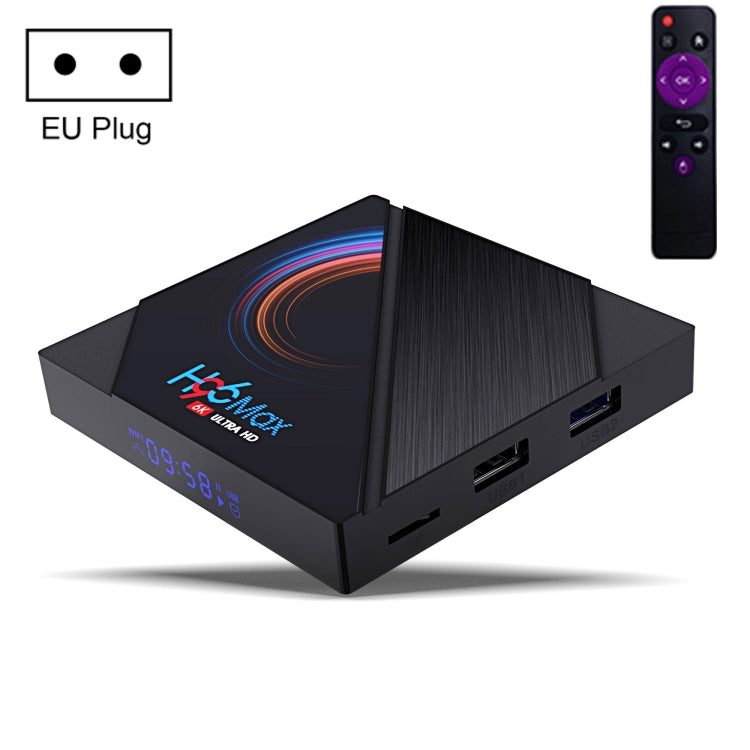 H96 Max 6K Ultra HD Smart TV Box con telecomando, Android 10.0, Allwinner H616 Quad Core ARM Cortex-A53, 2GB+16GB, TF Card / USBx2 / AV / HDMI / WIFI,, EU Plug, UK Plug, US Plug, AU Plug