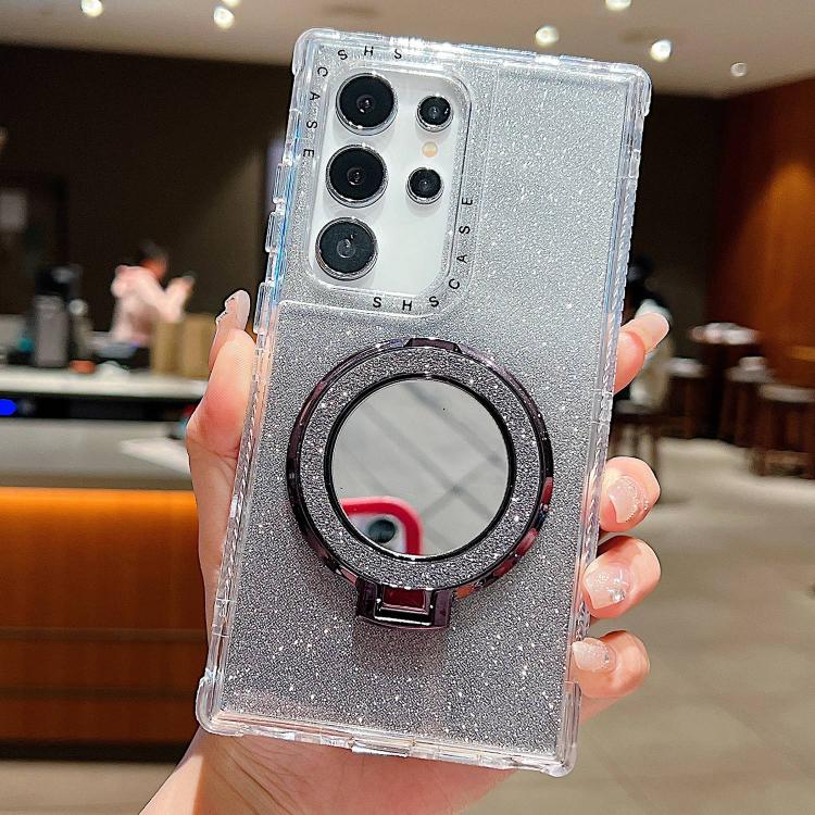 Porta specchietto con glitter e custodia per telefono MagSafe, For Samsung Galaxy S23, For Samsung Galaxy S22 Ultra, For Samsung Galaxy S22+, For Samsung Galaxy S22