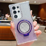 Porta specchietto con glitter e custodia per telefono MagSafe, For Samsung Galaxy S23, For Samsung Galaxy S22 Ultra, For Samsung Galaxy S22+, For Samsung Galaxy S22