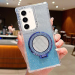 Porta specchietto con glitter e custodia per telefono MagSafe, For Samsung Galaxy S23, For Samsung Galaxy S22 Ultra, For Samsung Galaxy S22+, For Samsung Galaxy S22