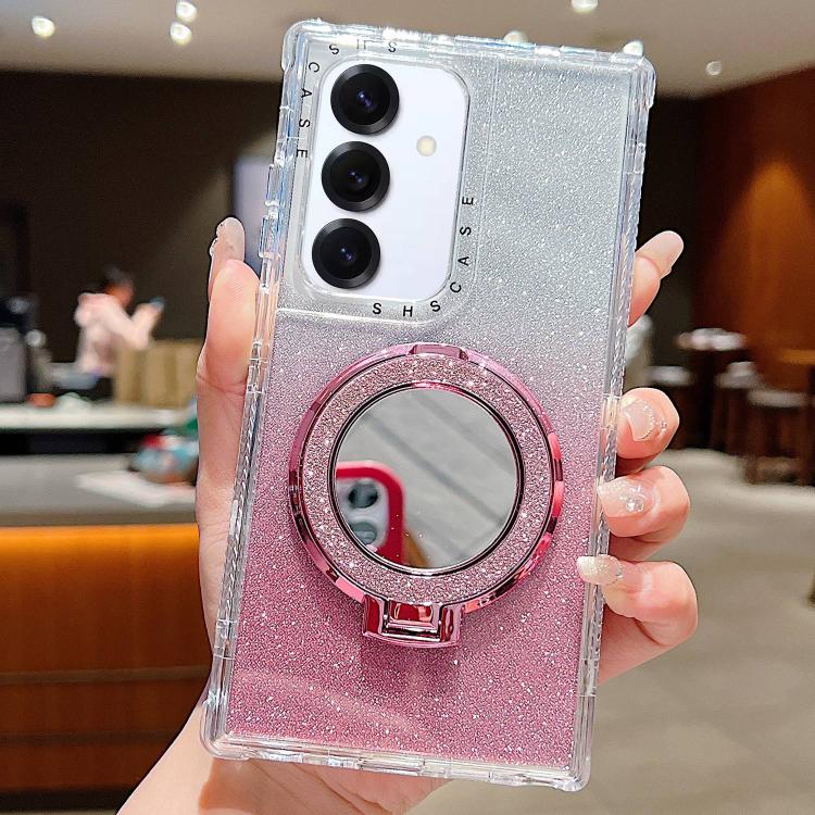 Porta specchietto con glitter e custodia per telefono MagSafe, For Samsung Galaxy S24 / S25, For Samsung Galaxy S24+ / S25+, For Samsung Galaxy S24 Ultra / S25 Ultra, For Samsung Galaxy S23 FE, For Samsung Galaxy S23 Ultra, For Samsung Galaxy S23+