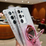 Porta specchietto con glitter e custodia per telefono MagSafe, For Samsung Galaxy S23, For Samsung Galaxy S22 Ultra, For Samsung Galaxy S22+, For Samsung Galaxy S22