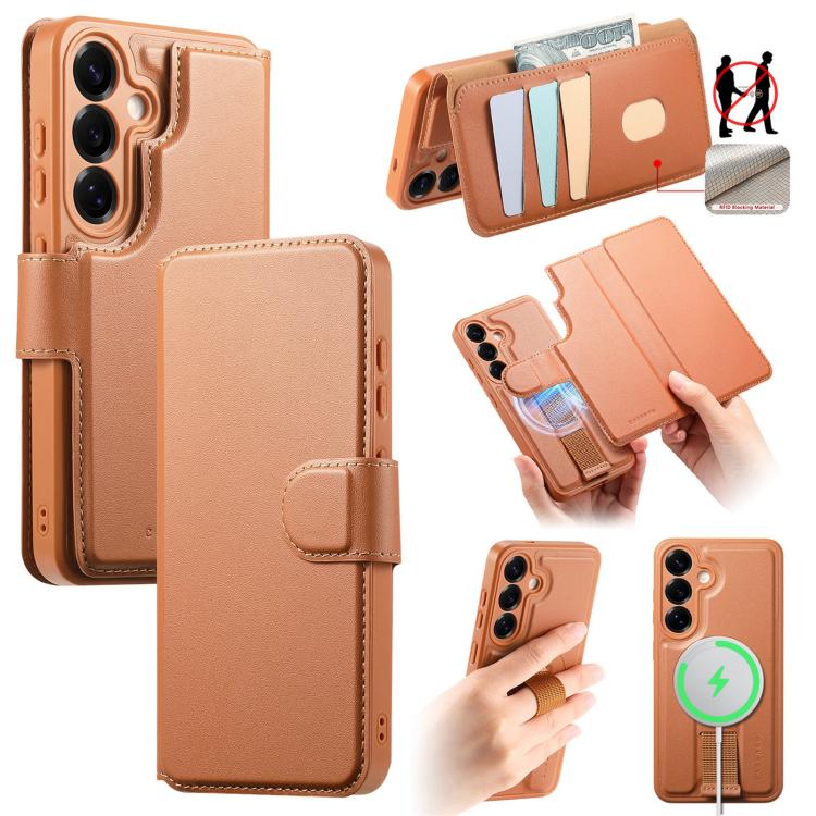 Custodia per telefono in pelle CaseNeo con cinturino di presa e MagSafe., For Samsung Galaxy S25 / S24 5G, For Samsung Galaxy S25+ / S24+ 5G, For Samsung Galaxy S25 Ultra 5G
